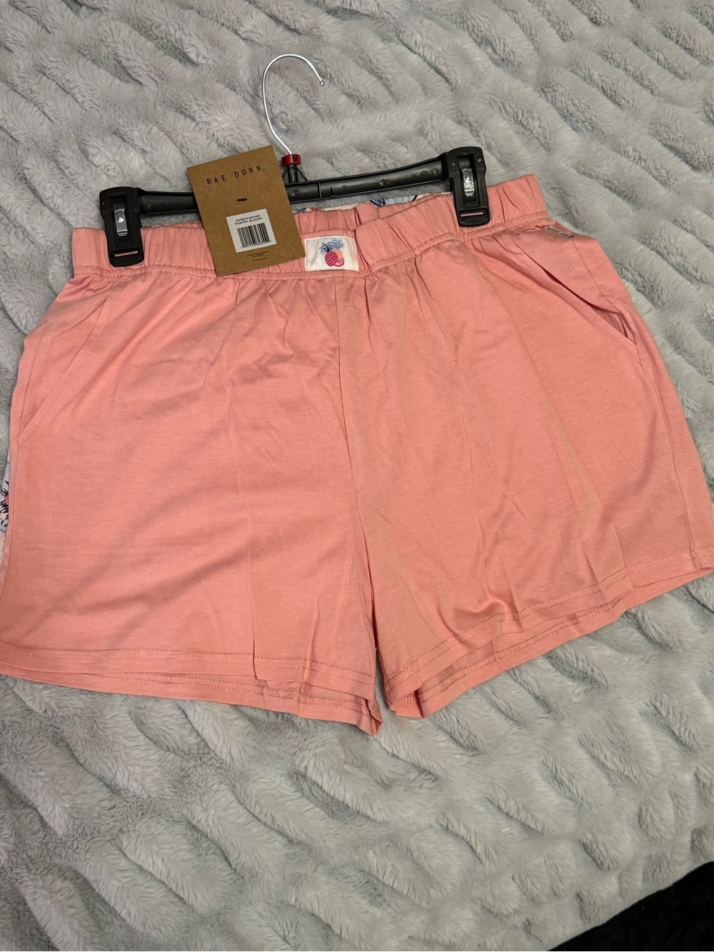 Rae Dunn Patchwork Lounge Shorts 2 pack - Peach & Light Blue- Size Medium - Picture 3 of 10